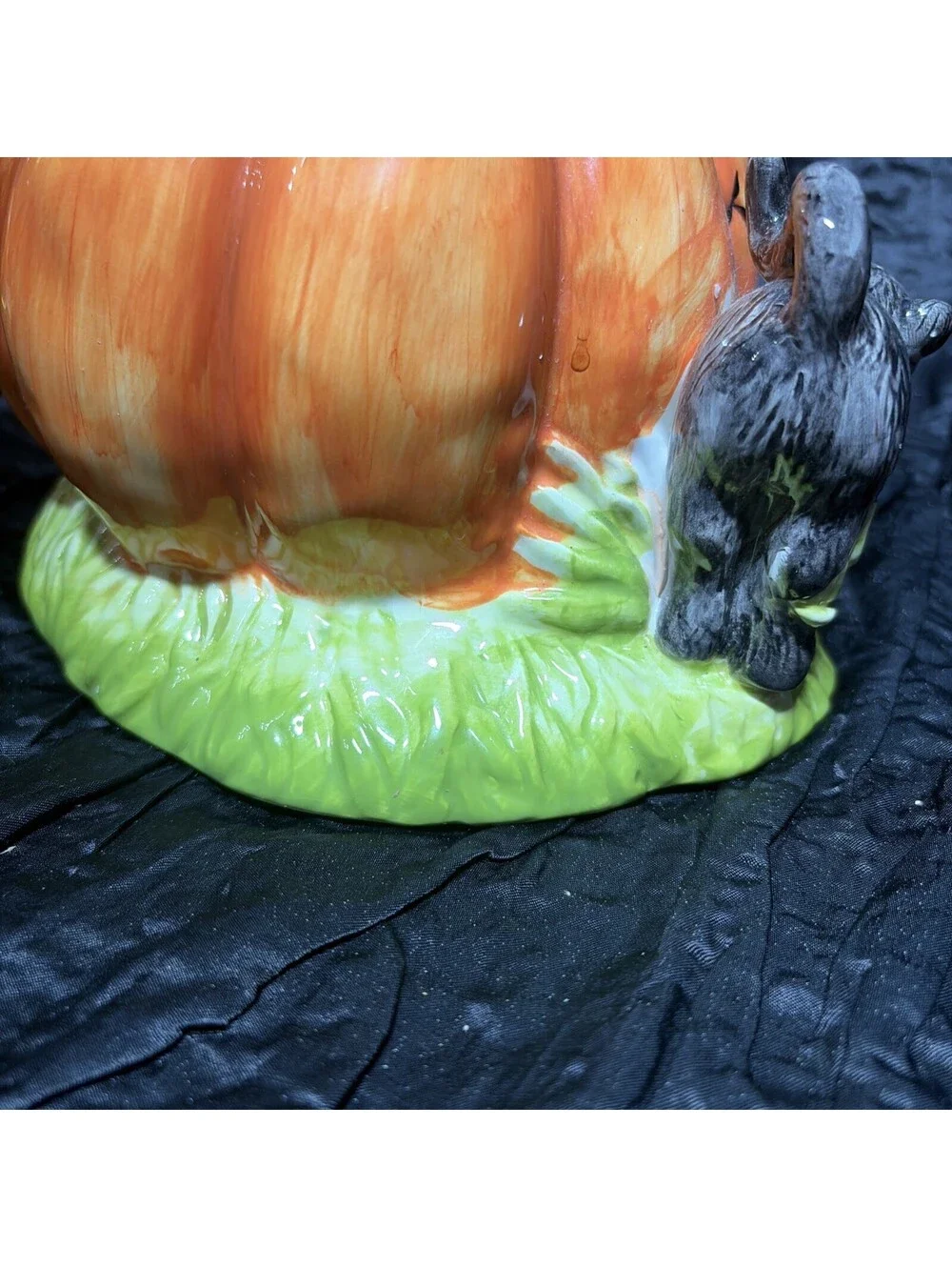 Astor Lane Triple-stacked Jack-O-Lantern With Cat And Witches Hat centerpiece